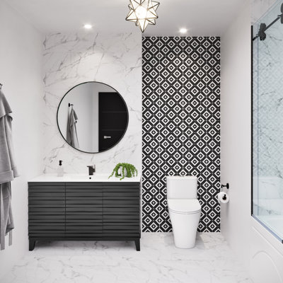 Meuble-lavabo noir 48 po Cascade