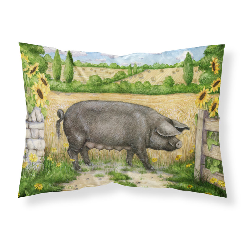 Taie d’oreiller porc avec fleurs à fleurs