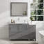 Ensemble de meuble-lavabo autoportant à simple cuve 48 "avec plateau en marbre et miroir assortis Ravenna-27042760