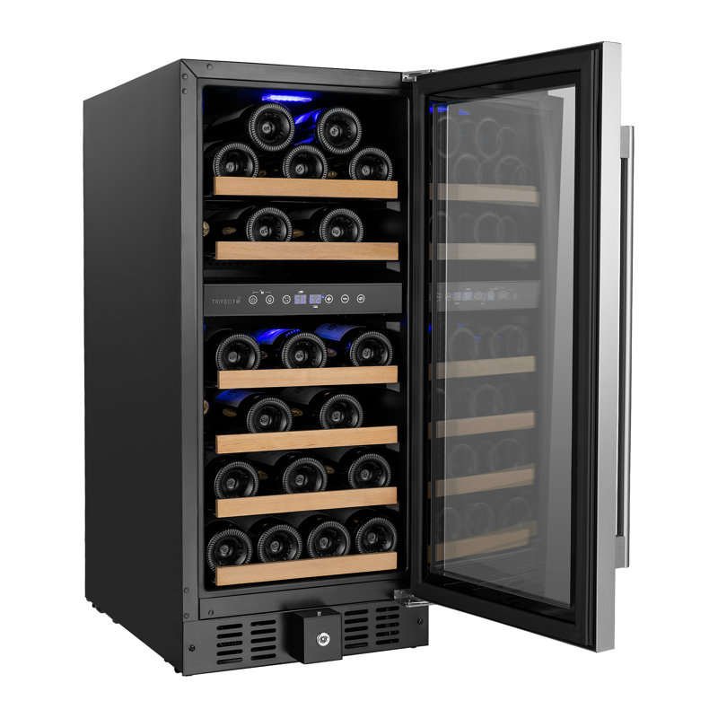 Trifecte Dual Zone 14.96'' 31 Bottle Wine Refrigerator with Reversible Door