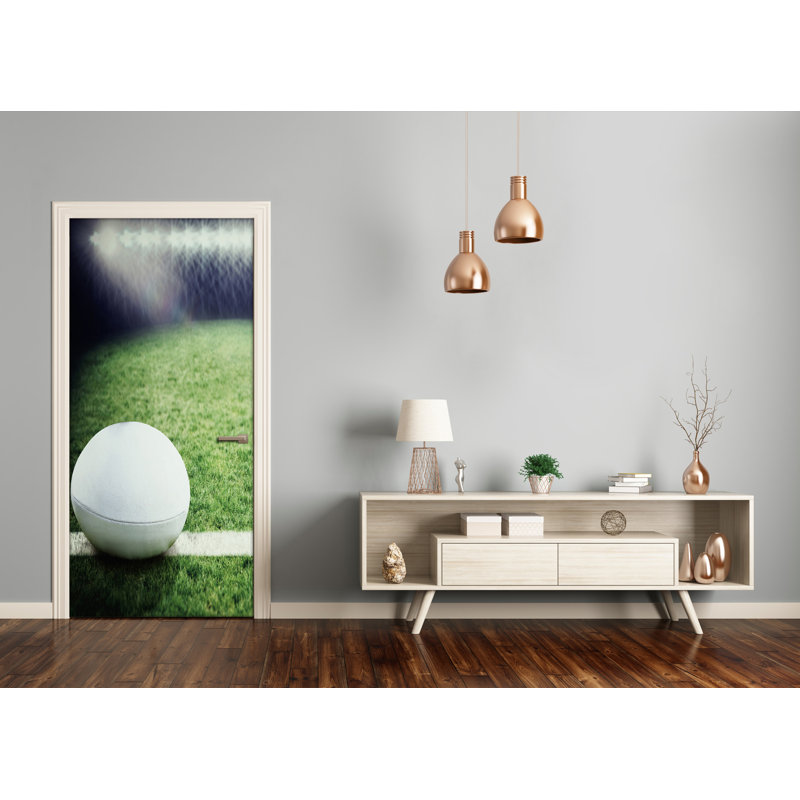 On The Rugby Ball Door Decal
