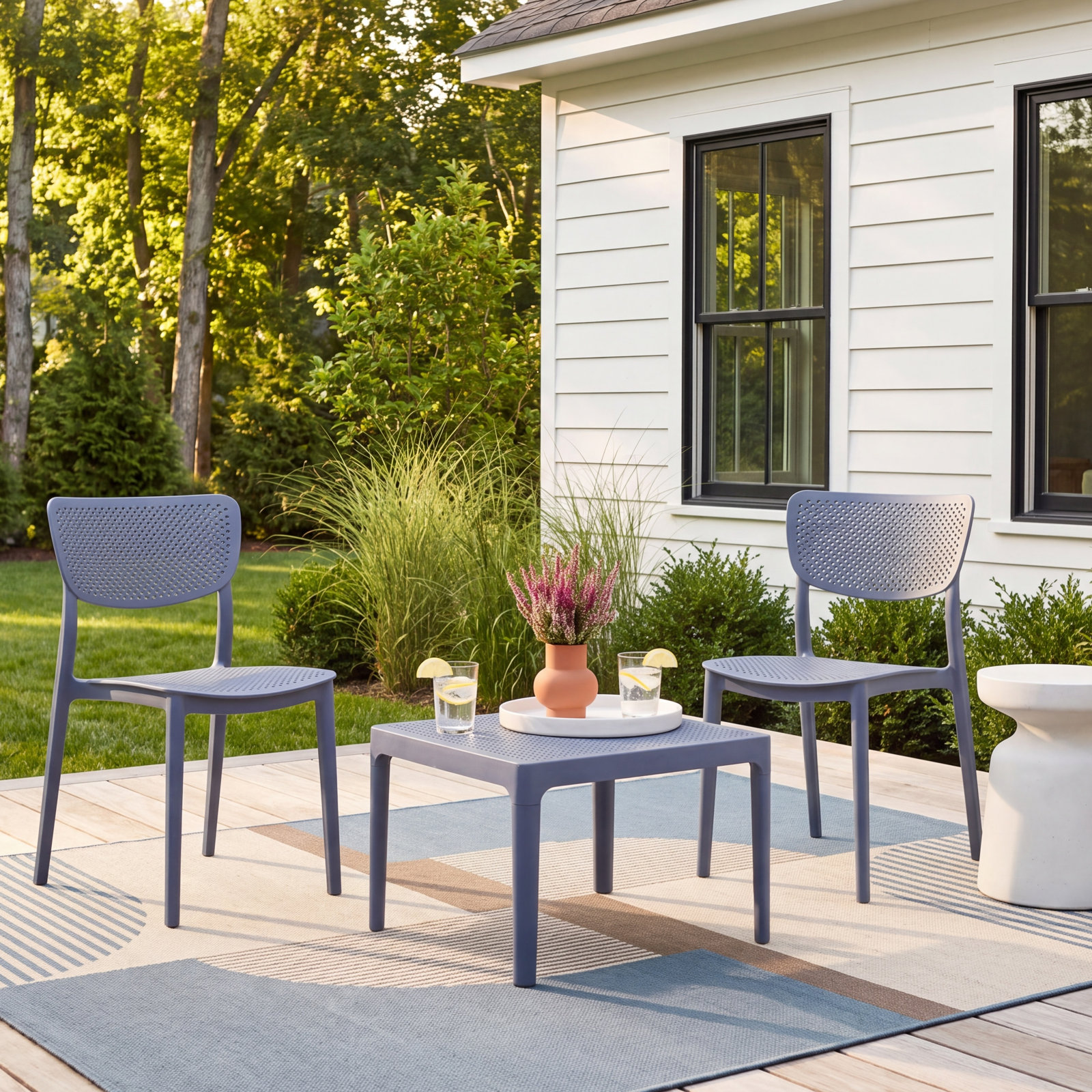 Farrah 2-Person Patio Seating Group, Dark Gray