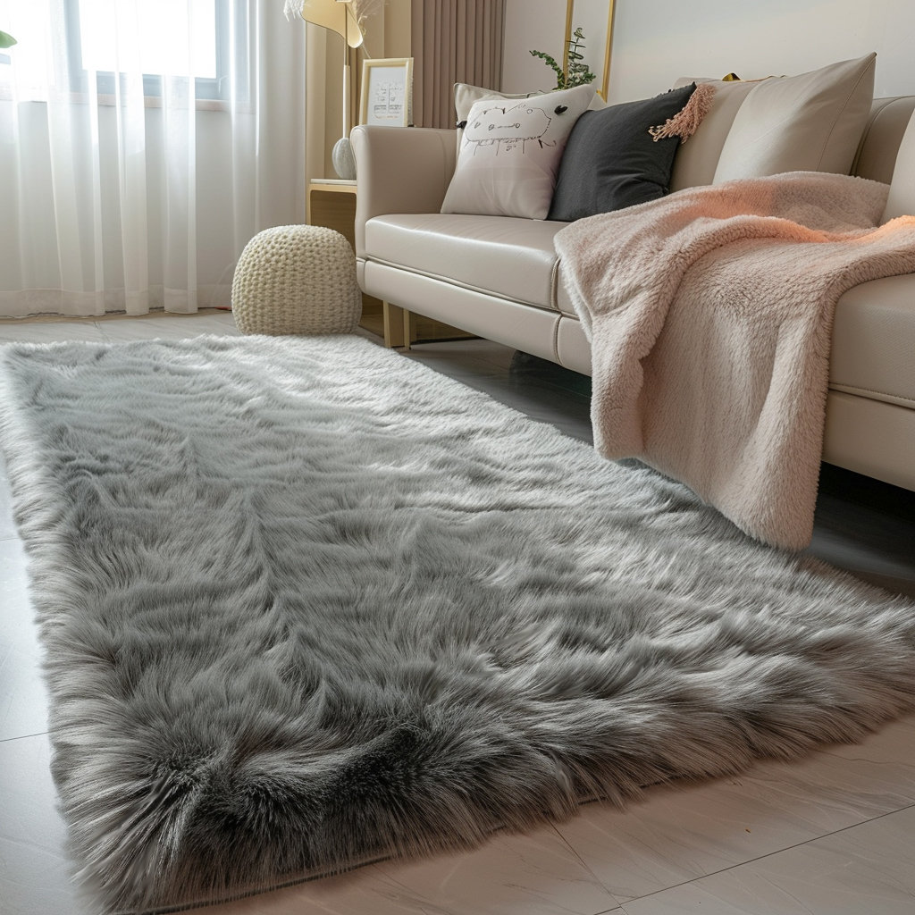 iLiebe Luxury Faux Sheepskin Fur Area Rug Soft Fluffy Rugs, Shag Plush ...