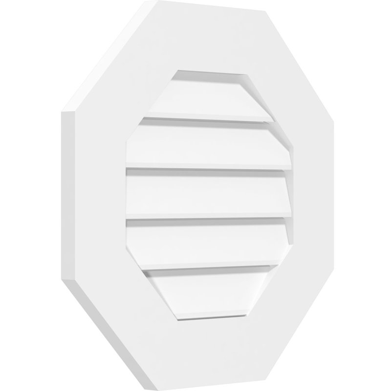 Fixation de surface octogonale: évent fonctionnel, cadre standard en PVC, H 18 po x l 18 po