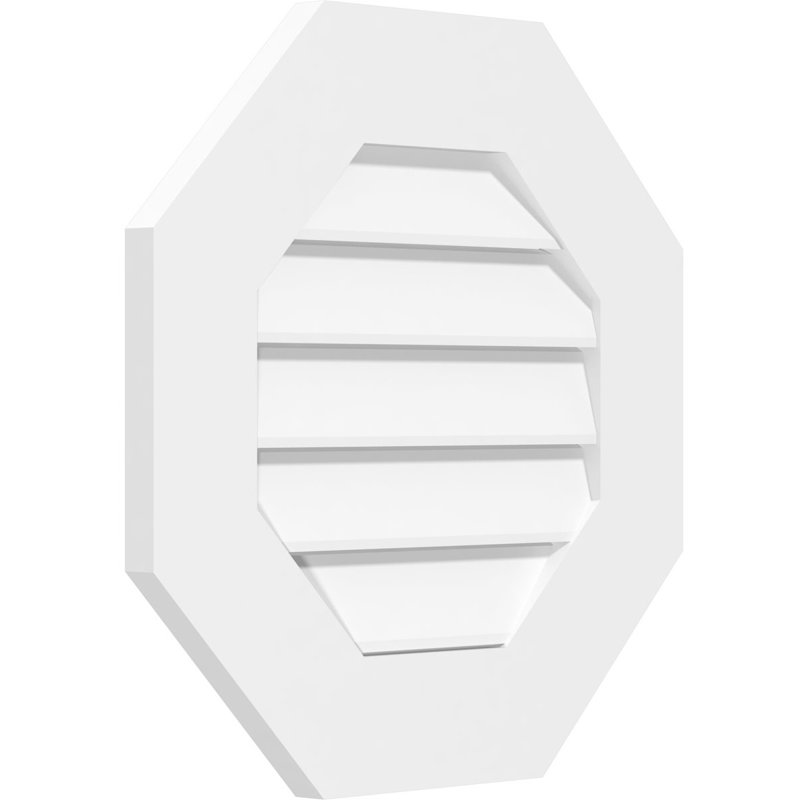 Fixation de surface octogonale: évent fonctionnel, cadre standard en PVC, H 22 po x l 22 po