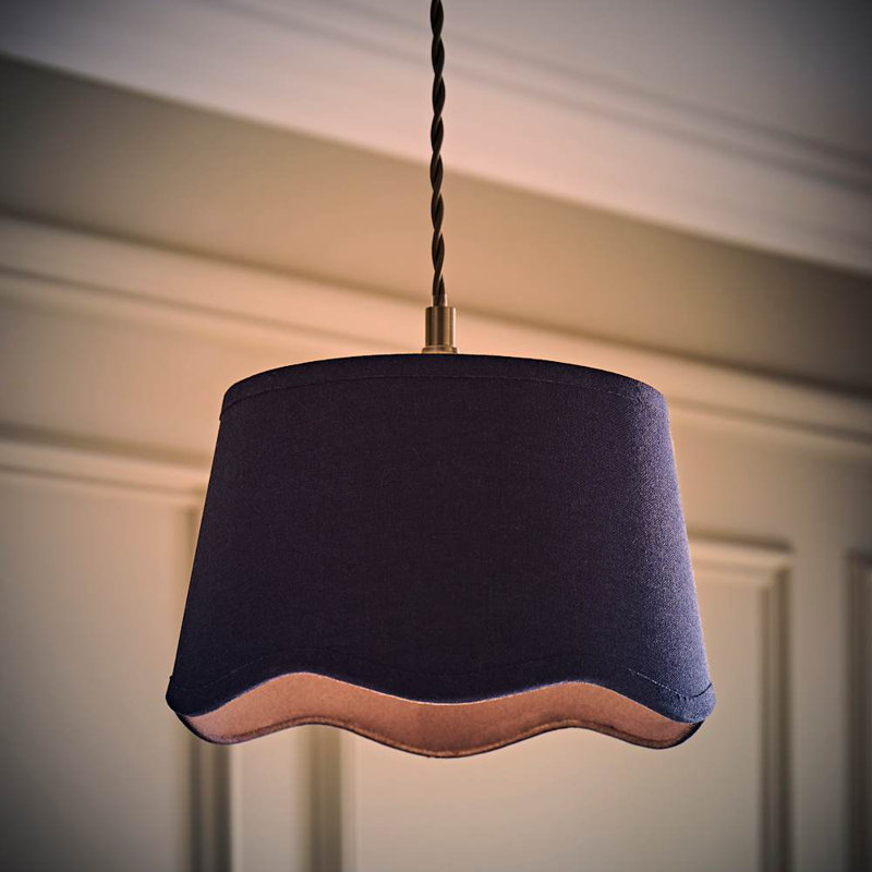Alazar Linen Blend Empire Lamp Shade ( Slip-On ), Blue, 15cm H x 25cm W x 25cm D