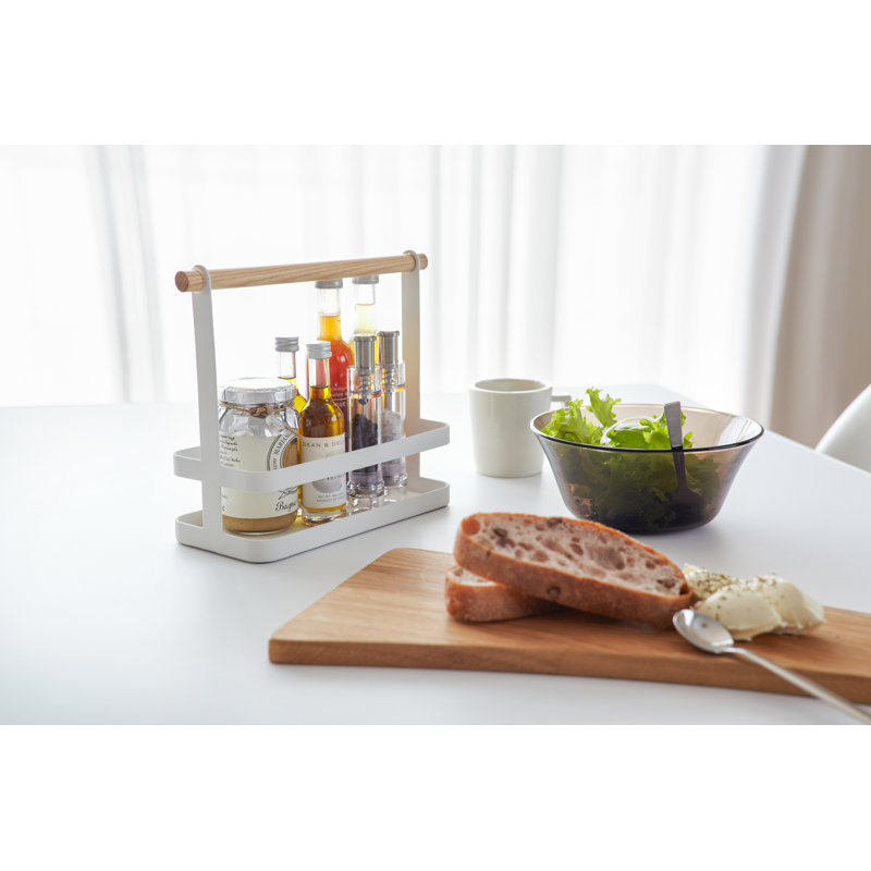 Yamazaki Home Spice Rack, Steel + Wood, Handles