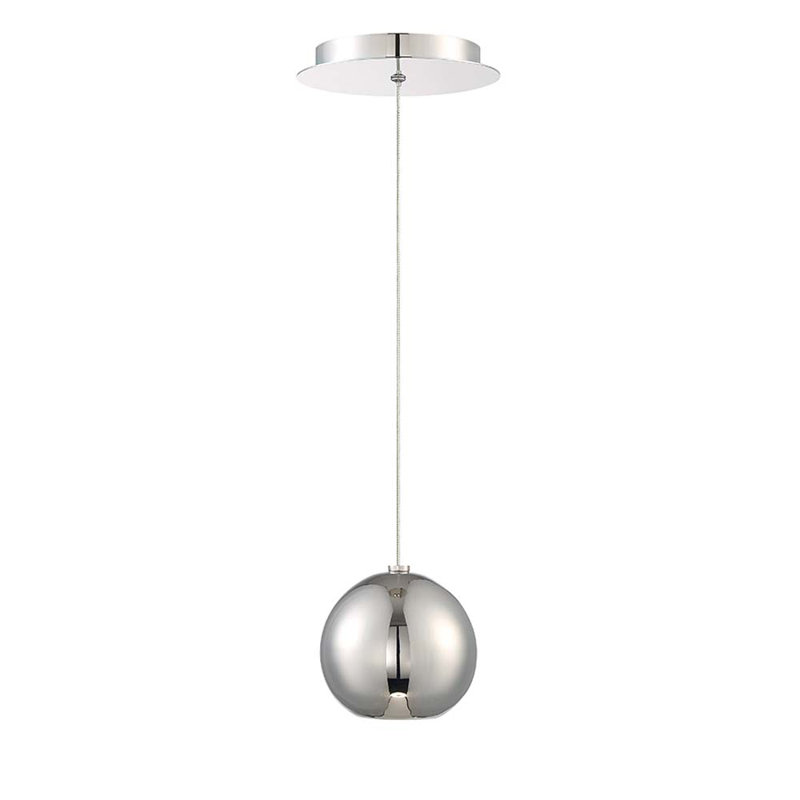 Luminaire suspendu sphère 1 lumière Acid, Nickel poli