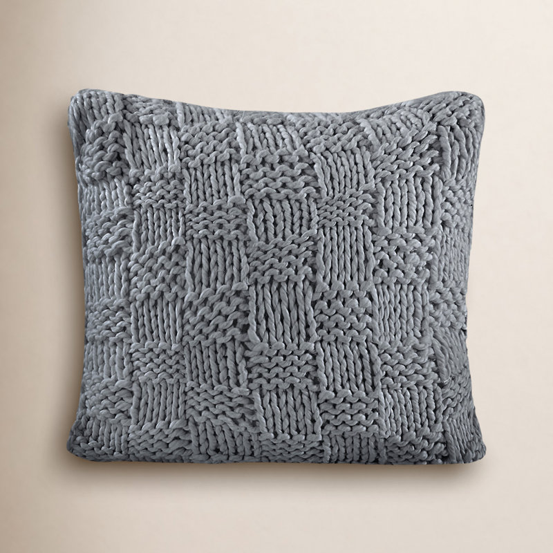 Coussin décoratif carré carré 27 x 27 pouces Jessica, Ardoise