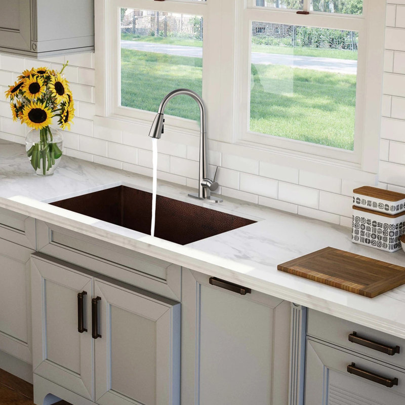 SMARTLET Pull Out Kitchen Faucet, Brushed Nickel