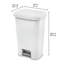 Poubelle de cuisine rectangulaire à pédale de 11,9 gallons Sterilite, blanc (paquet de 4)