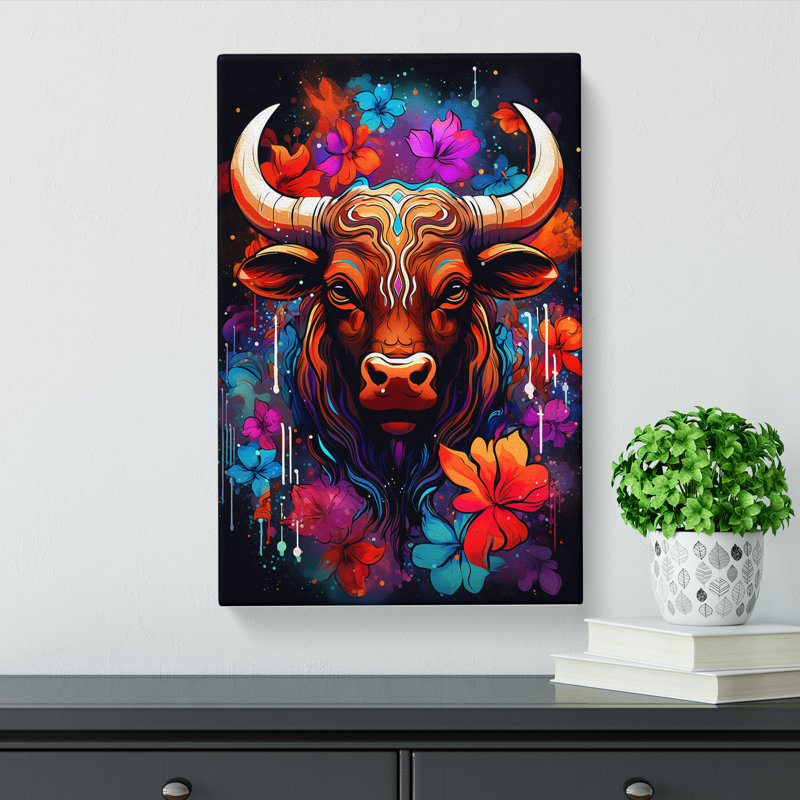 Taurus Zodiac Pop - Print, 50cm H x 35cm W x 3cm D