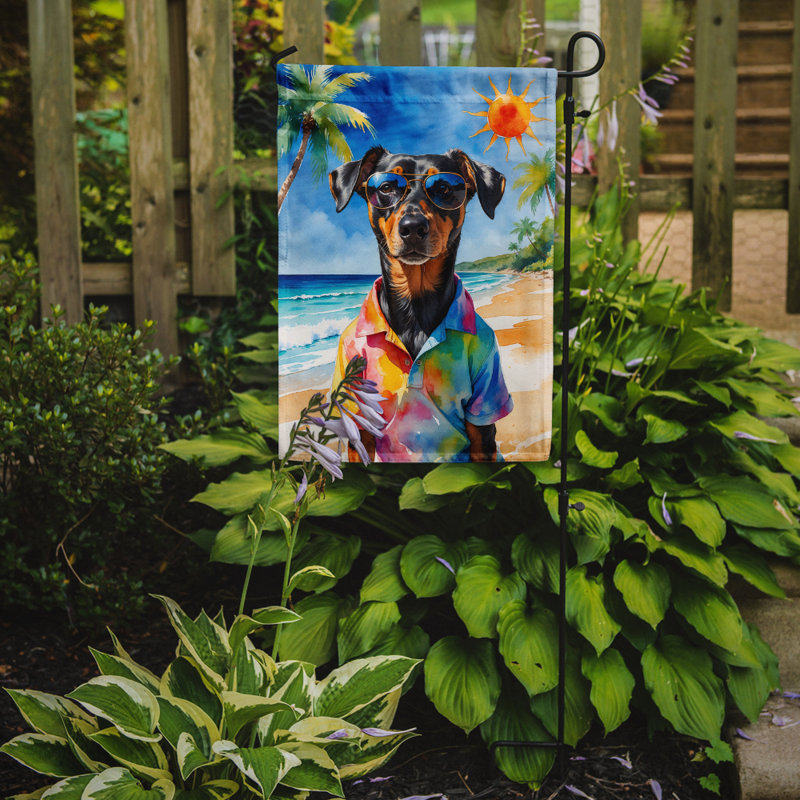 Bouvier bernois avec drapeau de jardin, Doberman Pinscher Summer