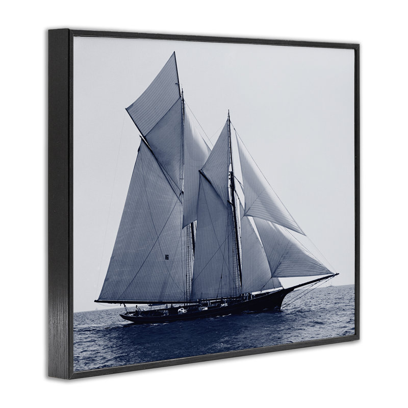 Vaisseau de mer serein, estampe numérique, conception de Stellar Design Studio, Giclée encadrée noir minuit