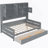 Full Size Wooden Daybed With 2 Drawers, and All-in-One Cabinet and Shelf, Gray-751676566-751676567