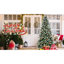 Arbre de Noël de 4 pi avec 747 pointes, baies rouges réalistes et pin naturel, branches pe + neige pour un environnement givré, structure à charnières à installation rapide et simple, métal solide et bien fixé