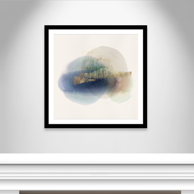 «Translucent Blue I Print» par Casa Fine Arts, H 37,5 po x l 37,5 po, Cadre noir