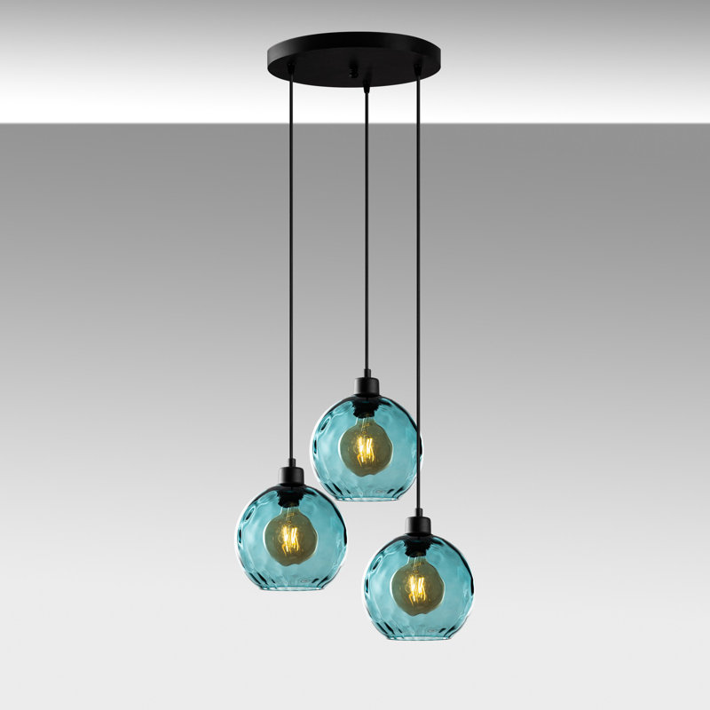 Sheen Chandelier, Black, Teal