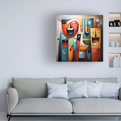 «Happy Cubism 1 on Canvas» par Ray Heere, reproduction