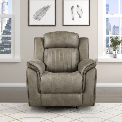  Gotay 39.5" Modern & Contemporary Polished Microfiber Reclining Chair with Tab Pull Reclining Motion, Solid Wood & Plywood Frame