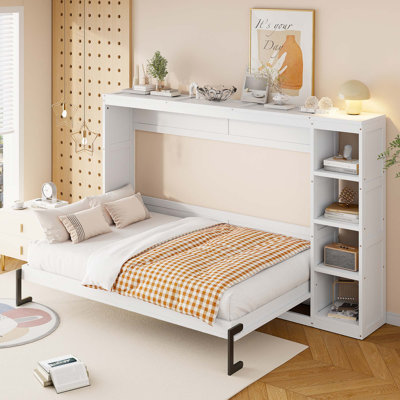 Full Size Murphy Bed With Bookshelf