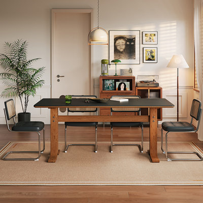 French retro dining table and chair combination