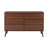 Breux Mid-Century Modern 6-Drawer Double Dresser for Bedroom, Wide Chest of Drawers, Contemporary Bedroom Furniture, 16.75" D x 52.50" W x 33" H, Cherry-54913644
