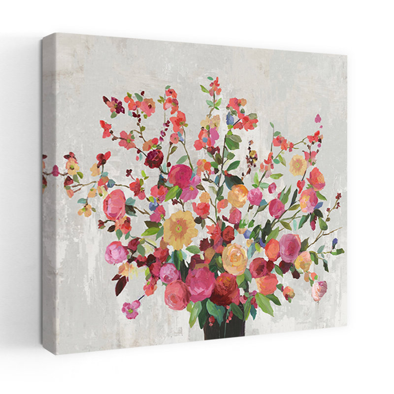 «Blossom In My Heart», art romantique moderne et vibrant, H 18 po x l 18 po