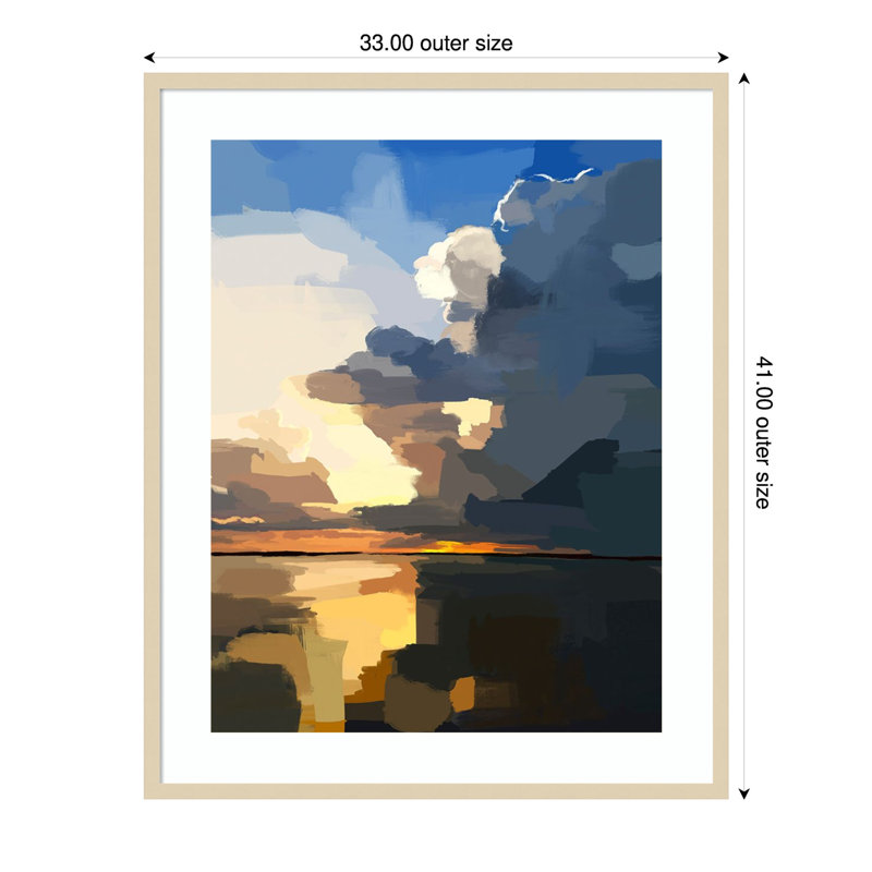 «Abstract Seascape I» par Emily Kalina, reproduction d'art encadrée sur bois, H 41 po x l 33 po