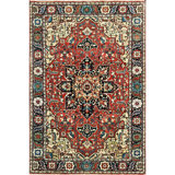 Hand Knotted Wool Oriental Area Rug in Black/Beige/Red/Blue