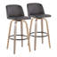 Tabourets de bar 30 po à hauteur fixe Thea avec pieds en bois cintré et repose-pieds rond Thea-103457375-103457379-103457382