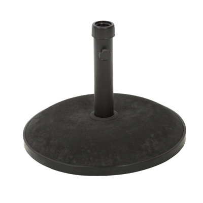 Strong Concrete And Steel Umbrella Stand - 55 Lbs Heavy, Black, Holds Up To 12 Ft Umbrellas, Secure With Tightening Knob, 20.1 In. W X D 14.88 H Black Base Weight, Accommodates Feature, 19.70 3.54