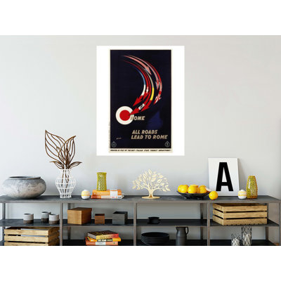 Rome – All Roads Lead to Rome Poster by Mario Pozzati - Giclee Print