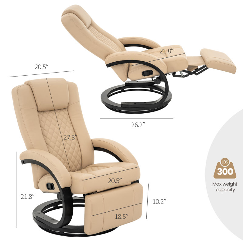 Marnique Faux Leather Swivel Recliner Chair