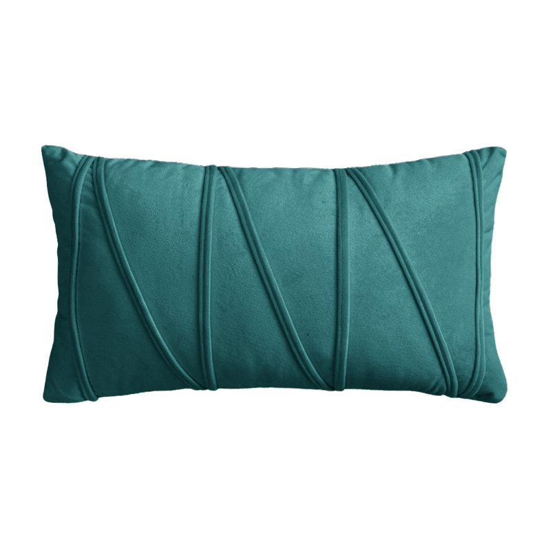 Housse de coussin rectangulaire en velours, Bleu sarcelle