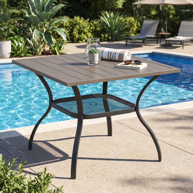 Olon Metal 4 - Person Dining Table, Oyster
