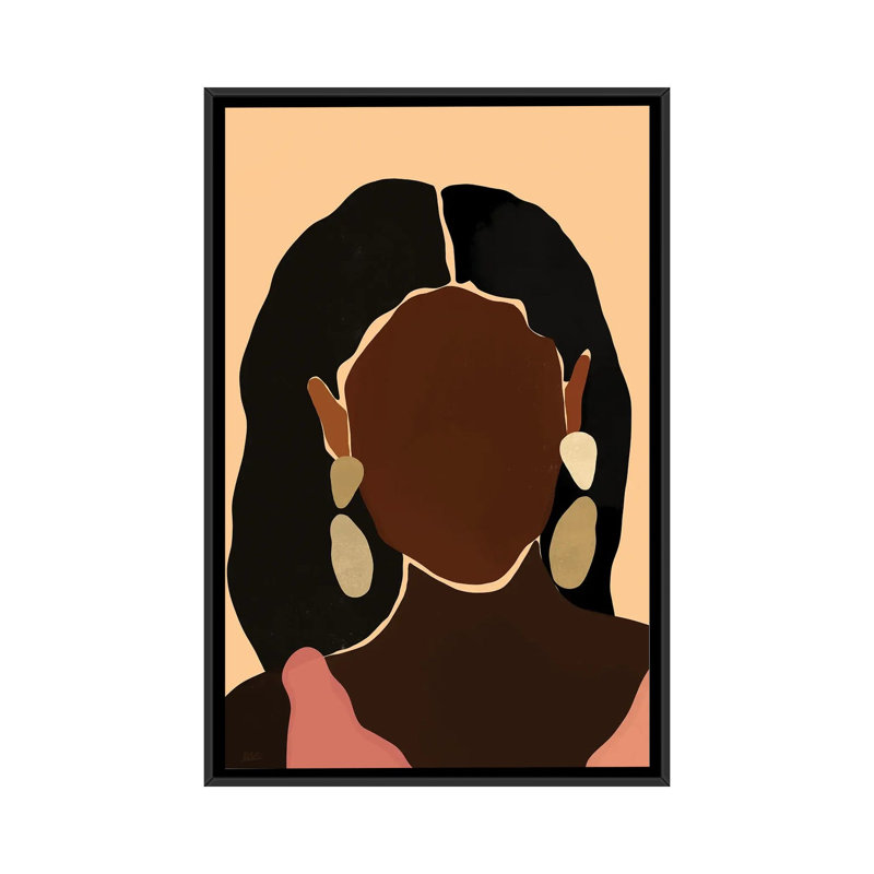 « Monae » par Bria Nicole-impression d’art graphique, Toile avec cadre noir, Pas de tapis, H 48 po x l 32 po x P 1,5 po