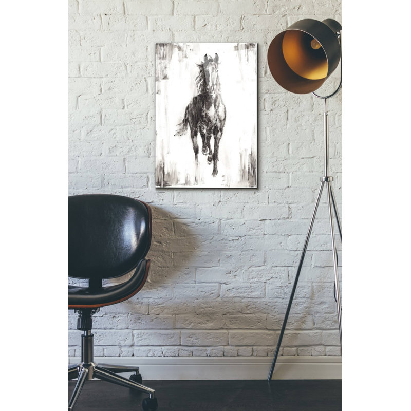 «Rustic Black Stallion I» par Ethan Harper, art mural en verre acrylique, H 24 po x l 16 po x P 0,12 po