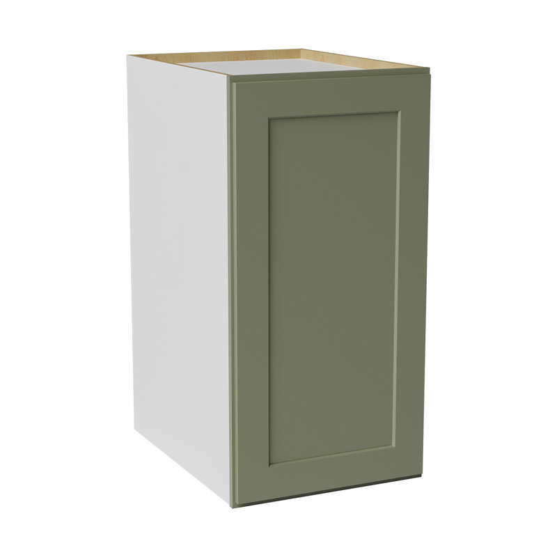 Armoire de cuisine en bois massif prête à assembler, Vert sauge, 18", 36"