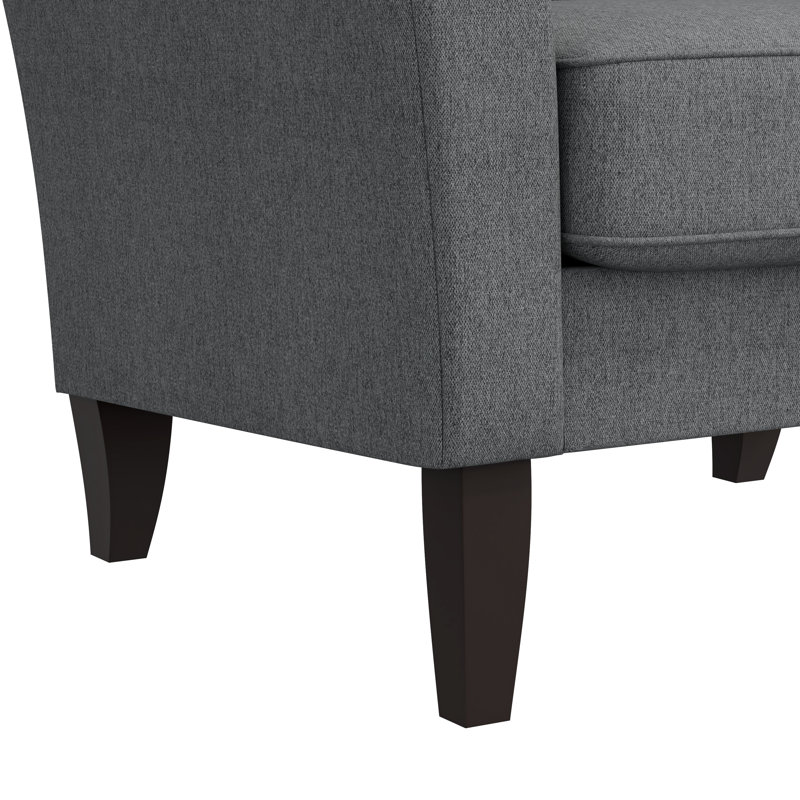 Chaise avec accoudoirs rembourrée Alex, Polyester gris