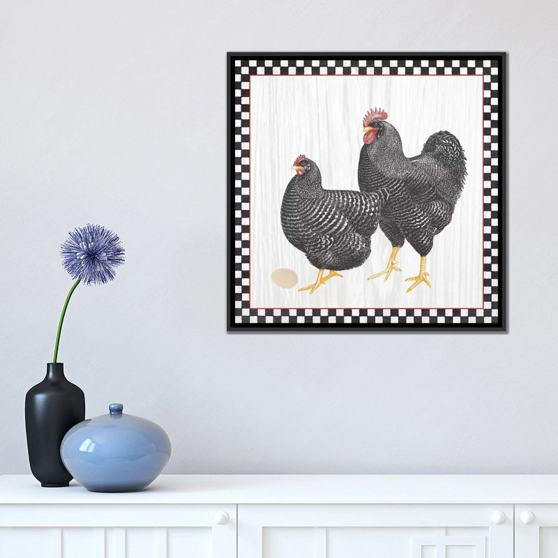 «Home To Roost II», reproduction sur toile tendue, H 18 po x l 18 po x P 1,5 po, Toile encadrée noire, Pas de tapis