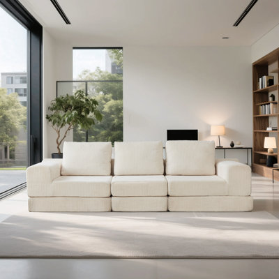 108'' Cloud Modular Sectional Couch With Deep Seat,Convertible Upholstered Sleeper Sofa ,No Assembly Required