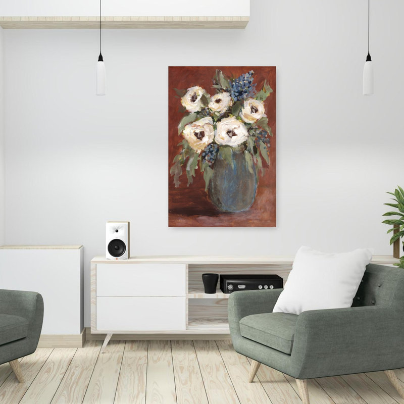 «Spice Embrace I», art classique rustique abstrait, H 36 po x l 24 po