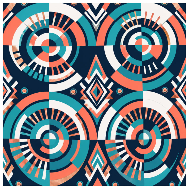 Geometric Circular Pattern Double Sided Throw Pillows, 18 x 18 inches