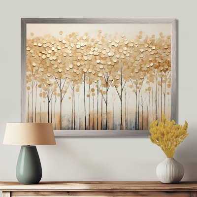 Minimalisme Golden Trees Harmony sur toile
