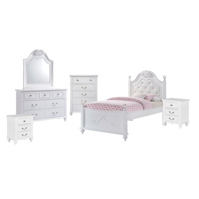 Ensemble de chambre à coucher avec lit gigogne 6 pièces Guice