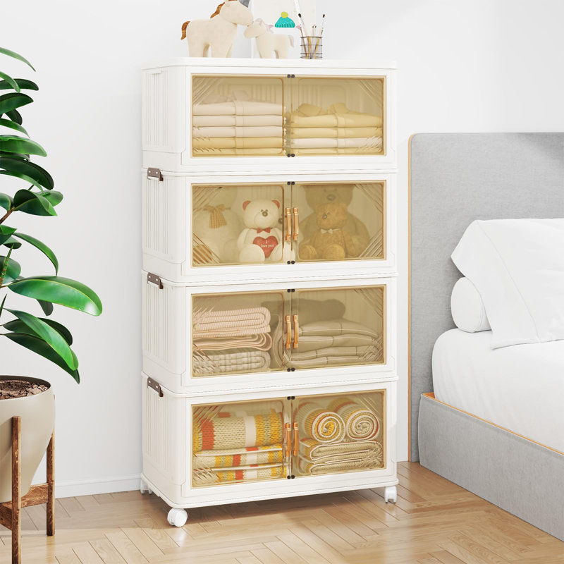 Grands bacs de rangement empilables avec couvercles, H 57,87 po x l 31,5 po x P 14,96 po