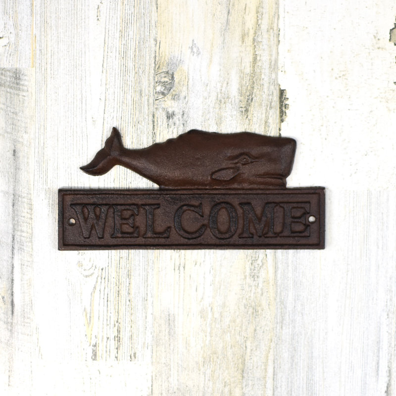 Coastal Beach House Whale Door Sign Cast Iron Nautical Ocean Wall Art Home Decor Coastal Beach House Whale Door Sign Cast Iron Nautical Ocean Wall Art Home Decor