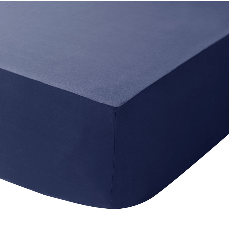 Easy Iron Percale Fitted Sheet, Super King (6'), Blue