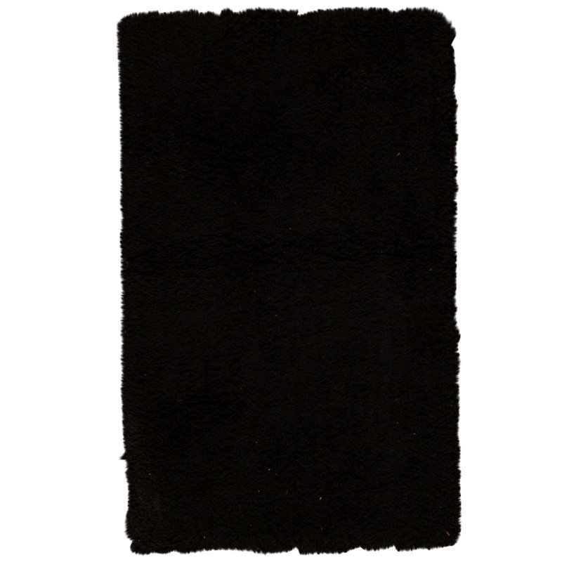 High-Quality Hand-Knotted Black Area Rug